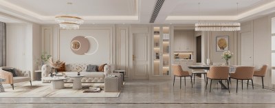 简欧客餐厅3D模型下载